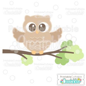 Cute Woodland Owl SVG Cut File & Clipart E269 - Cute Owl SVG file for Cricut Silhouette -