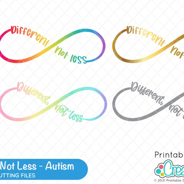 Different Not Less Autism SVG Files for Cricut & Clipart E590 - Autism Awareness SVG