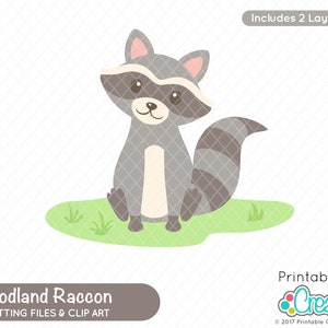 Sweet Woodland Raccoon SVG Cut File & Clipart E264 - Inclut une utilisation commerciale limitée!
