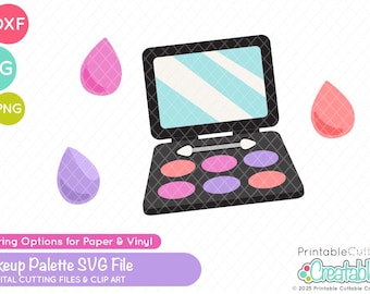 Makeup Palette SVG Cut Files / Clipart E862 - svg, dxf, printable png - Kommerzielle Nutzung Cut File für Cricut + Silhouette
