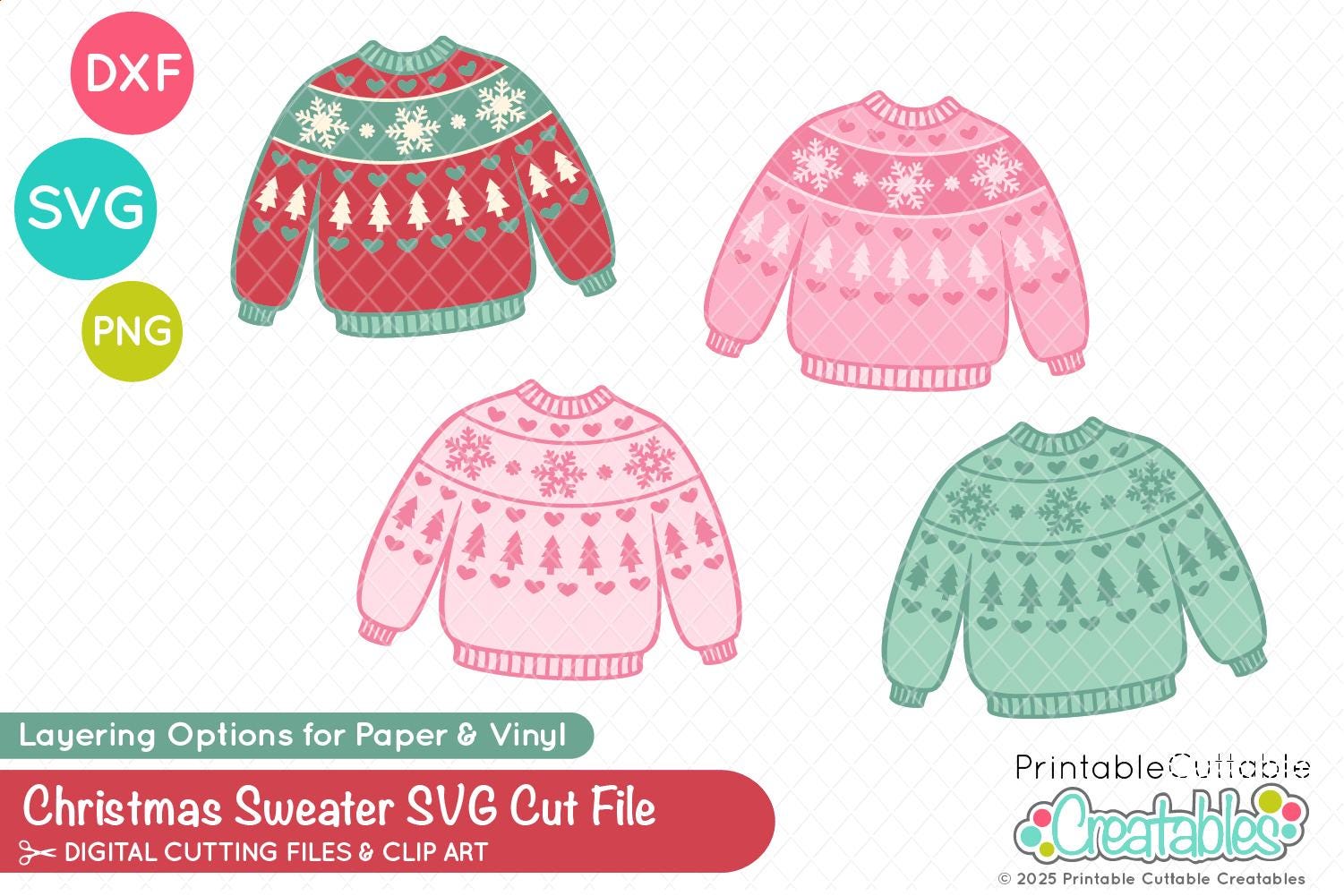 Ugly Sweater SVG Cut File & Clipart E886 - Christmas Sweater SVG File ...
