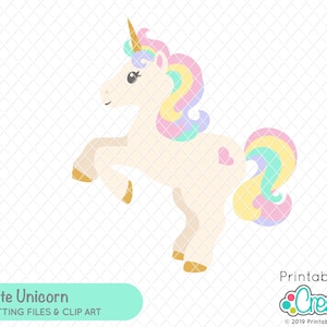 Cute Unicorn SVG, DXF Cut File & Clipart E445 - Includes Limited Commercial Use!