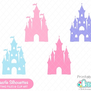 Castle SVG - Princess Castle Silhouette SVG Cut File & Clipart E530 - Kingdom SVG Dxf files for Cricut + Silhouette  -