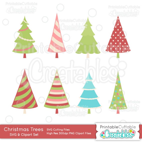 Download Free Christmas Tree Svg Cut File Clipart Set Es024 Free Bonus Etsy SVG DXF Cut File