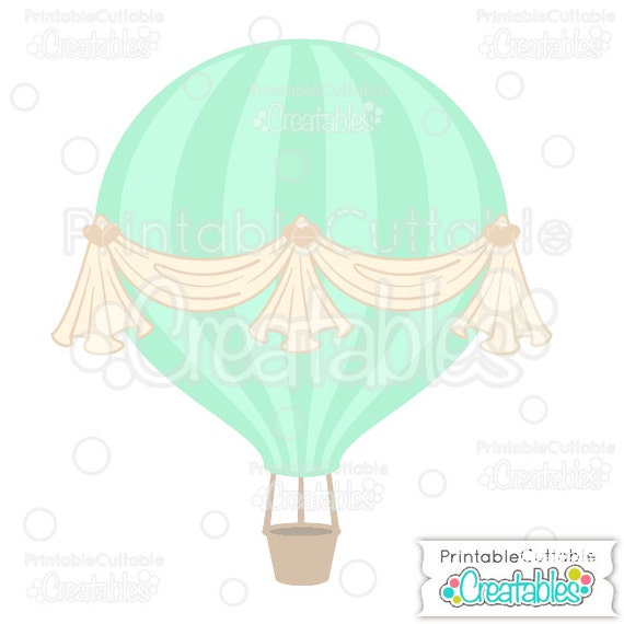Heart Swag Hot Air Balloon SVG Cut File & Clipart E111 - Includes Limited Commercial Use!