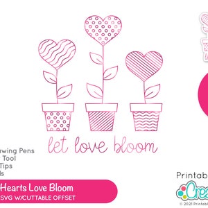 Single Line SVG Heart Love Bloom SK-021 - Foil Quill | Skizzenstifte | Cricut Folien Transferwerkzeug