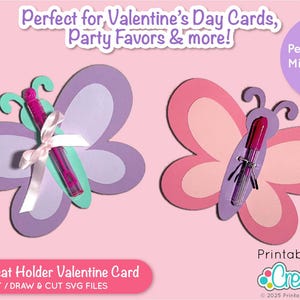 Schmetterling Geschenk-Halter-SVG-Datei für Cricut Silhouette D171 - Valentinstagskarte-Svg-Vorlage, Partybevorzugung SVG-Datei