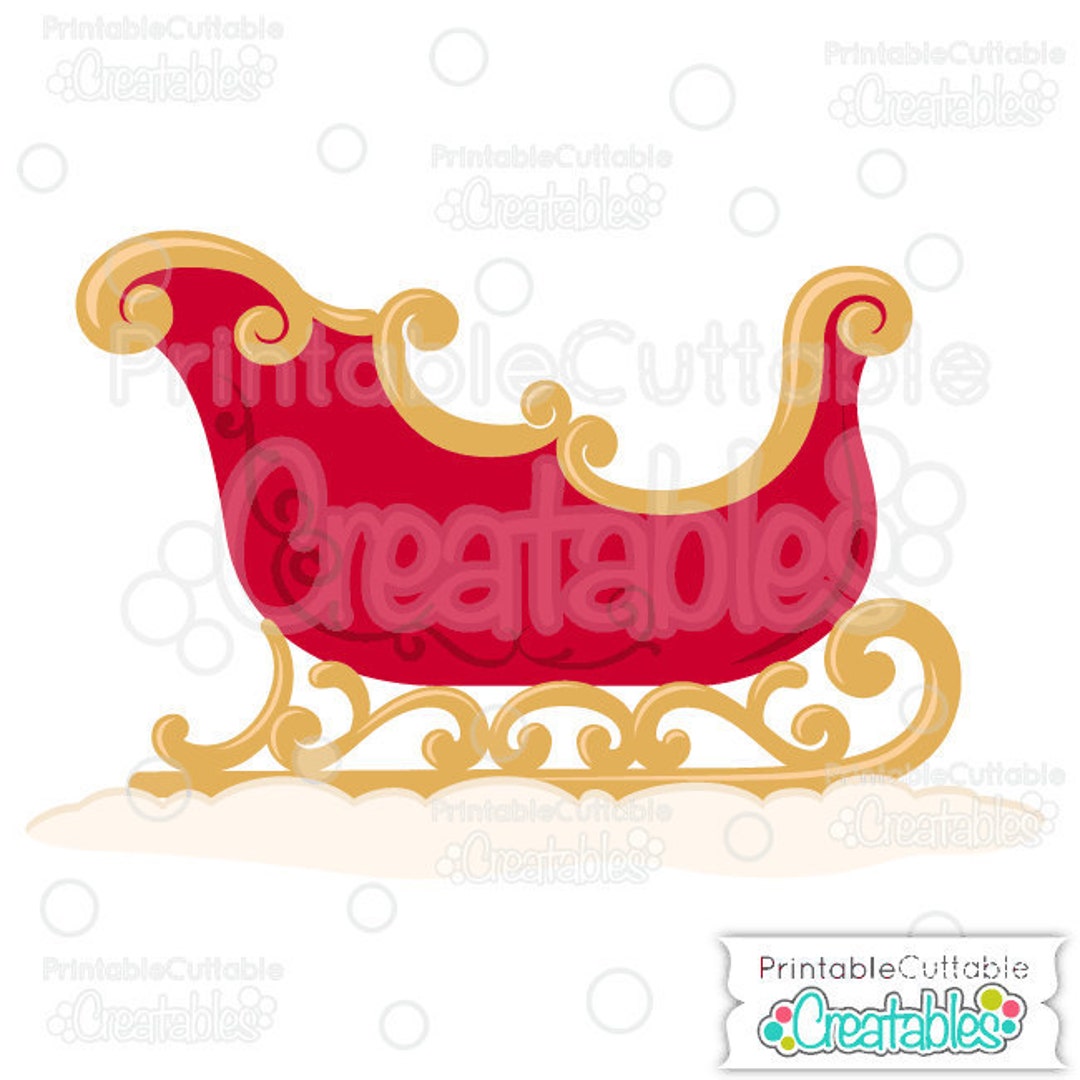 Christmas Santa Sleigh SVG Cut File & Clipart E222 - Includes Limited ...
