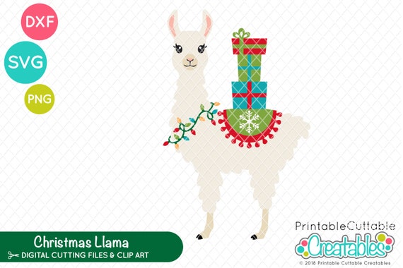 Download Christmas Llama Svg Cut File Llama Clipart E433 Svg Dxf Etsy