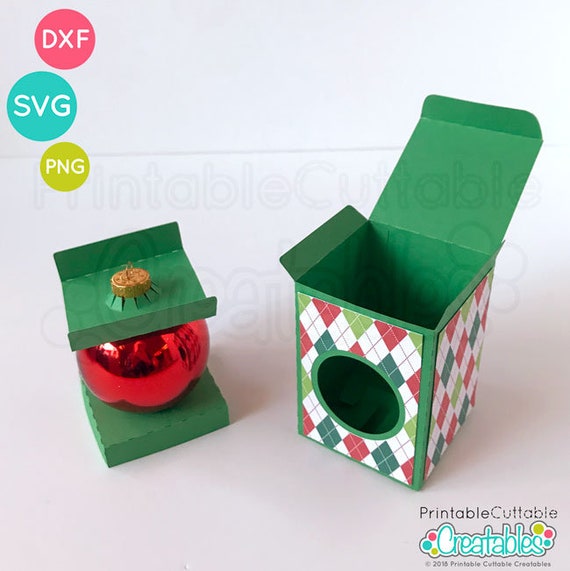 Round Christmas Ornament Gift Box SVG File Template 2 ⅜”