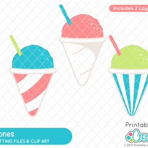 Summer Snow Cones SVG Cut File & Clipart E275 - ¡Incluye uso comercial limitado!