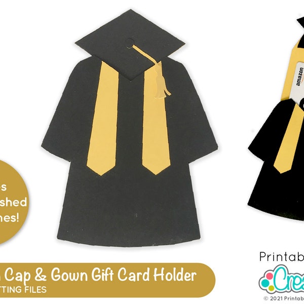 Cap & Gown Graduation Gift Card Holder SVG File for Cricut Silhouette D067 - Gift Card Holder Svg Template, Gift Card Holder SVG Cut File