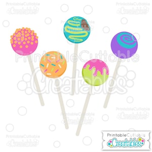 Fichiers de coupe SVG et clipart E120 de Cake Pops - utilisation commerciale limitée incluse !