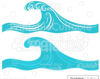 Swirly Ocean Wave Border SVG Cut File & Clipart B001 - Includes Limited Commercial Use!