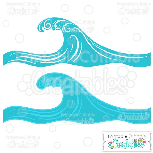 Swirly Ocean Wave Border SVG Cut File & Clipart B001 - Includes Limited Commercial Use!