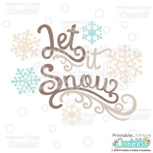 File di taglio per scrapbooking con titolo SVG Let it Snow T040 - Include un uso commerciale limitato!