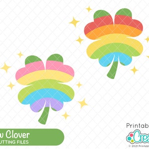Rainbow Clover SVG File for Cricut E584 - Lucky Clover SVG - St Patricks Day SVG File - Cute Svg file - Rainbow Svg - Lucky Svg