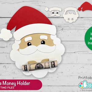 Christmas Santa Money Holder SVG File per Cricut Silhouette D111 - Money Holder SVG Template, Cash Holder SVG Cut File