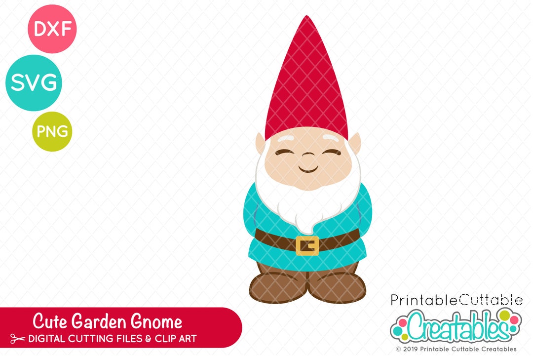 Cute Garden Gnome SVG Cut File & Clipart E459 - SVG DXF Files for ...