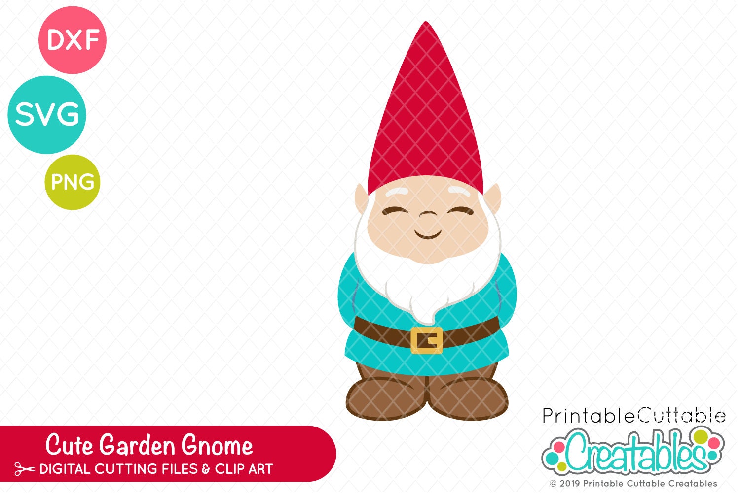 Cute Garden Gnome SVG Cut File & Clipart E459 - SVG DXF Files for ...