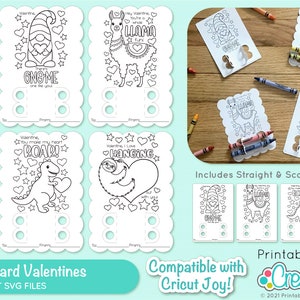 Valentine Coloring Cards SVG File D060 - svg dxf & pdf  - Crayon Holder Valentine SVG