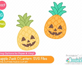 Ananas Jack O Lantern SVG-Dateien für Cricut E857 - Summerween SVG - Halloween SVG-Datei - Ananas Kürbis geschnitten Datei