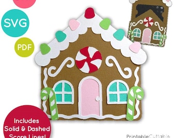 Lebkuchen Geschenkkartenhalter SVG-Datei D164 - Weihnachten SVG Schnittdatei dxf & pdf - SVG-Dateien für Cricut + Silhouette