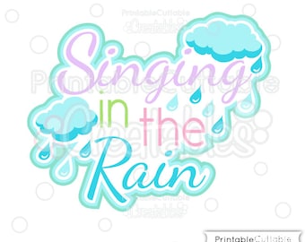 Singing in the Rain Title SVG Cut File & Clipart - Includes Limited Commercial Use!