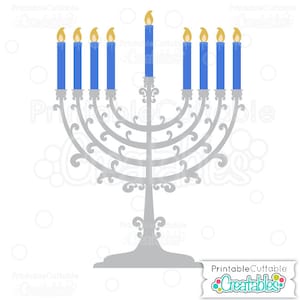 Hanukkah Menorah SVG Cut File & Clipart - Inclut une utilisation commerciale limitée!