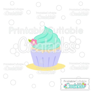 Sweet Flower Cupcake SVG Cut File & Clipart E274 - ¡Incluye uso comercial limitado!