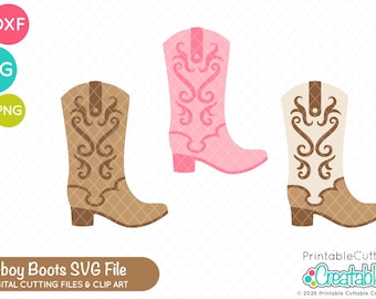 Cowboy-Stiefel SVG-Dateien E923 - Country Western SVG-Dateien, PNG Clipart - beinhaltet begrenzte kommerzielle Nutzung!