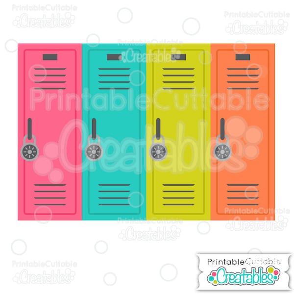 School Lockers SVG Cut File & Clipart E170 - Includes Limited Commercial Use!