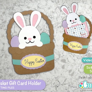 Osterkorb Geschenk Kartenhalter SVG-Datei D173 - Osterhase SVG Schnittdatei dxf & pdf - SVG-Dateien für Cricut + Silhouette