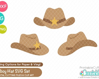 Cowboyhut SVG-Dateien E921 - Western SVG-Dateien, PNG Clipart - beinhaltet begrenzte kommerzielle Nutzung!