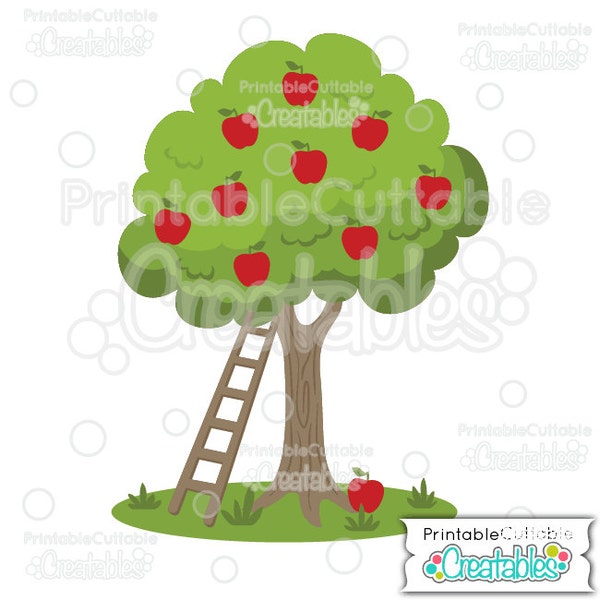 Apple Picking Apple Tree SVG Cut Files & Clipart E184 - Includes Limited Commercial Use!