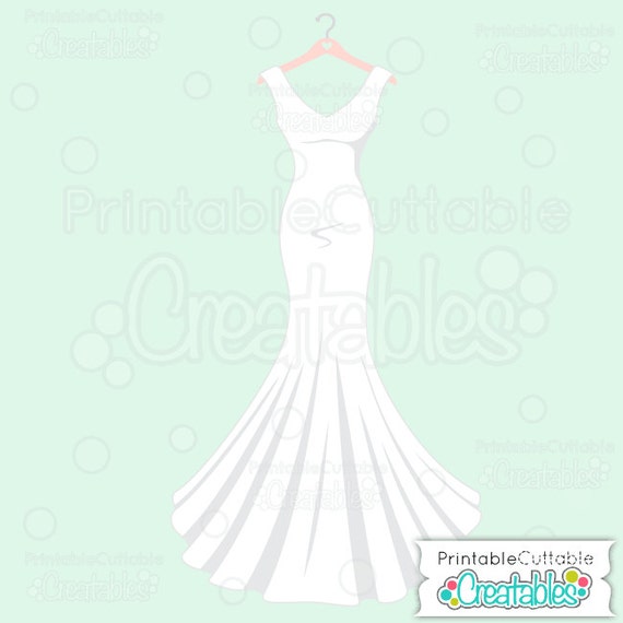 Download Wedding Dress Svg Cut File Clipart E226 Includes Limited Etsy
