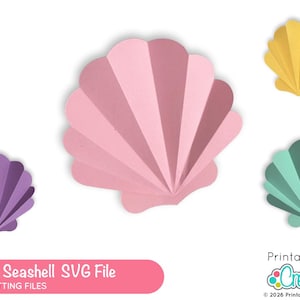 Accordion Seashell SVG File for Cricut Silhouette D195 - Beach SVG Files for Party Decor, Summer Events