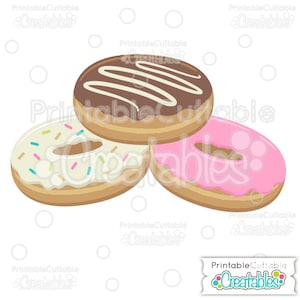 Donut SVG Cut Files & Doughnut Clipart E141 - Includes Limited Commercial Use!