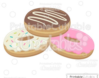 Donut SVG Cut Files & Doughnut Clipart E141 - Includes Limited Commercial Use!