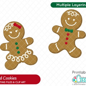Gingerbread Cookies SVG Cut File & Clipart E068 - Includes Limited Commercial Use!