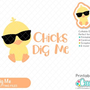 Chicks Dig Me SVG File for Cricut & Clipart E593 - Mignon Easter SVG - Easter Chick Svg