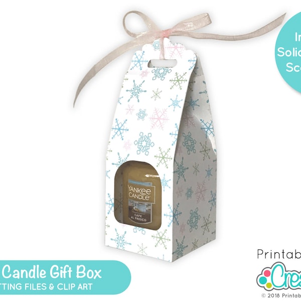 Small Jar Candle Gift Box SVG Template File D031 svg + dxf + printable pdf   - Includes Limited Commercial Use!