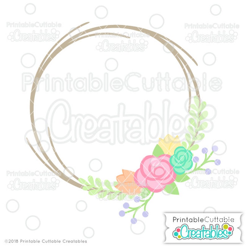Free Free 136 Wreath Silhouette Flower Border Svg SVG PNG EPS DXF File