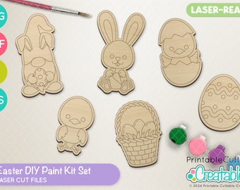 Easter Paint Kit Laser Cut Files L010 - svg / dxf / eps / ai  - Includes Limited Commercial Use