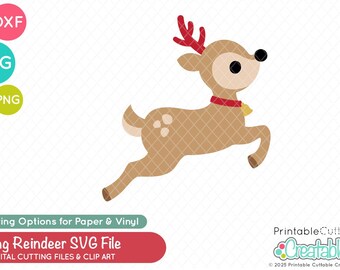 Fliegende Rentier SVG Schnittdatei & E890 - svg, dxf, printable png - Weihnachten Rentier SVG / Clipart Kommerzielle Nutzung Cut File für Cricut