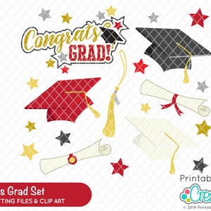 Felicitaciones Grad Graduation SVG Cutting Files & Clipart Set - ¡Incluye uso comercial limitado!