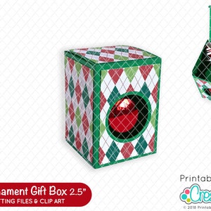 2.5" Round Ornament Box SVG File D019 - svg dxf & pdf  - Includes Limited Commercial Use!