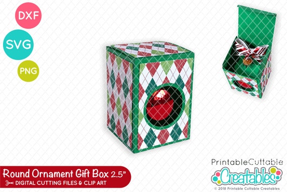 2 5 Round Ornament Box Svg File D019 Svg Dxf Pdf Etsy