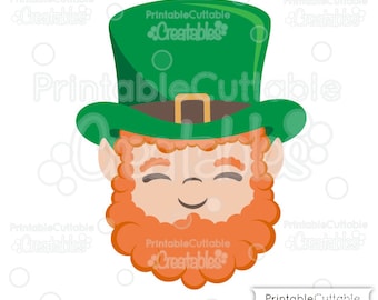 Uroczy skrzat twarz SVG plik do cięcia Clipart E357 - skrzat SVG plik dla Cricut - Dzień Świętego Patryka plik SVG