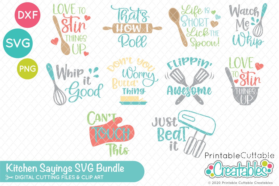 Kitchen SVG Files Bundle WTS009 - Svg, Dxf, Printable Png - Baking Svg ...